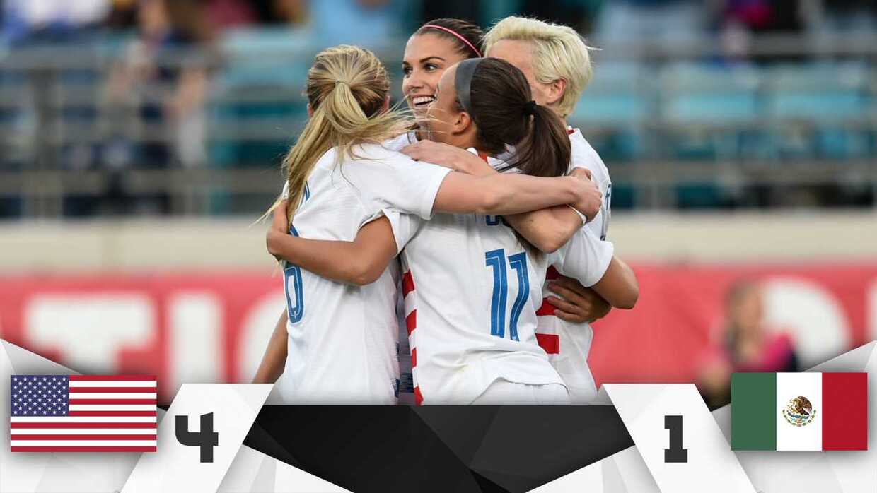 Tres goles en tres minutos y el Team USA golea a México en amistoso femenino