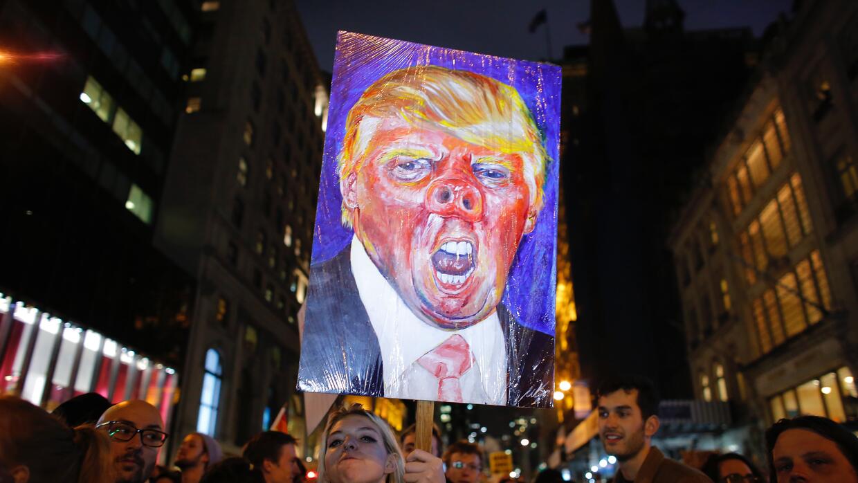 Protesta contra Donald Trump en Nueva York.