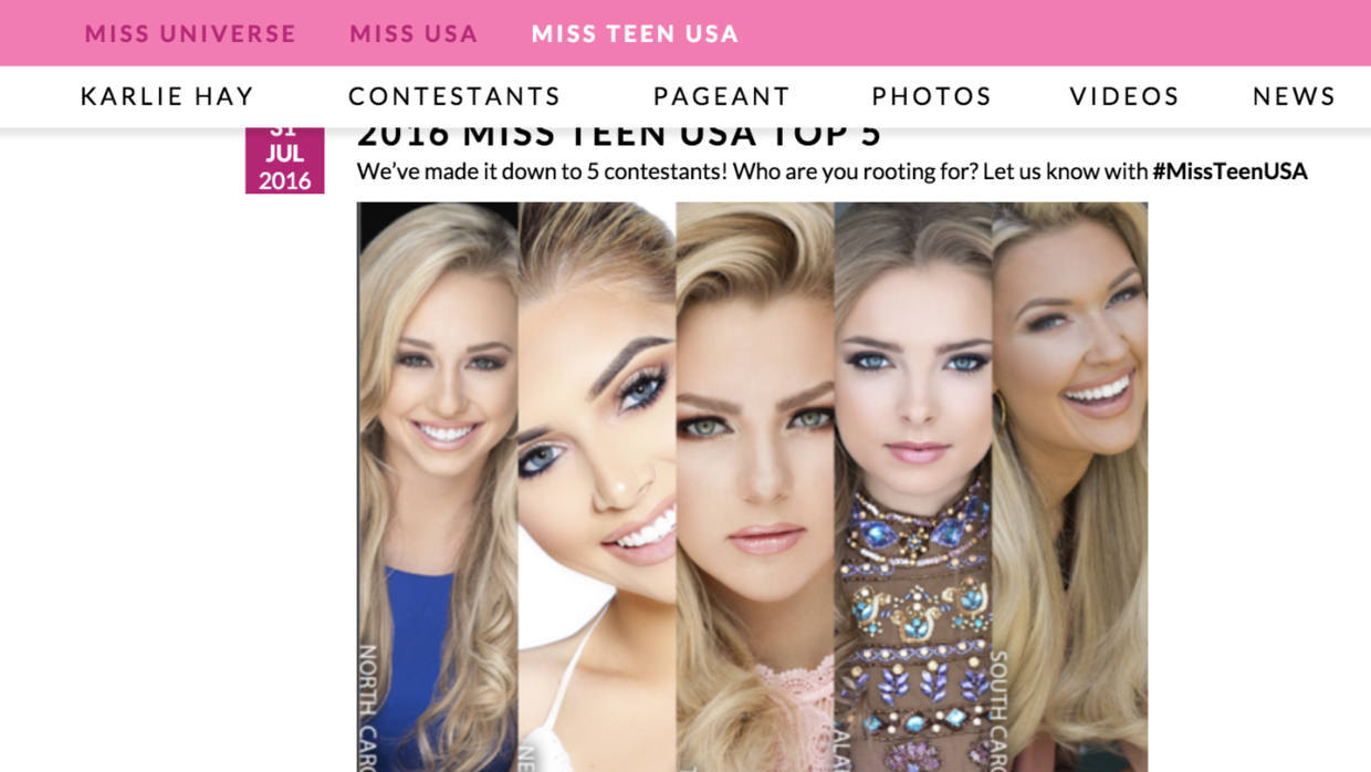 Esta es la imagen que promocionaba las cinco finalistas de Miss Teen USA...