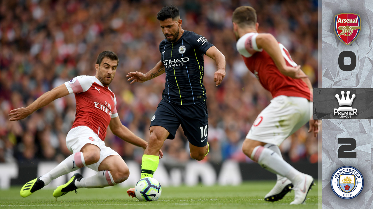 Nothing changed: champion City won 2-0 and gave a bitter welcome to the 'Emery era' at Arsenal