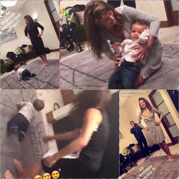 Silvia Navarro y su hijo León