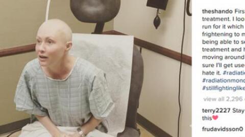 Shannen Doherty  en su primera sesión de radioterapia (c) Instagram