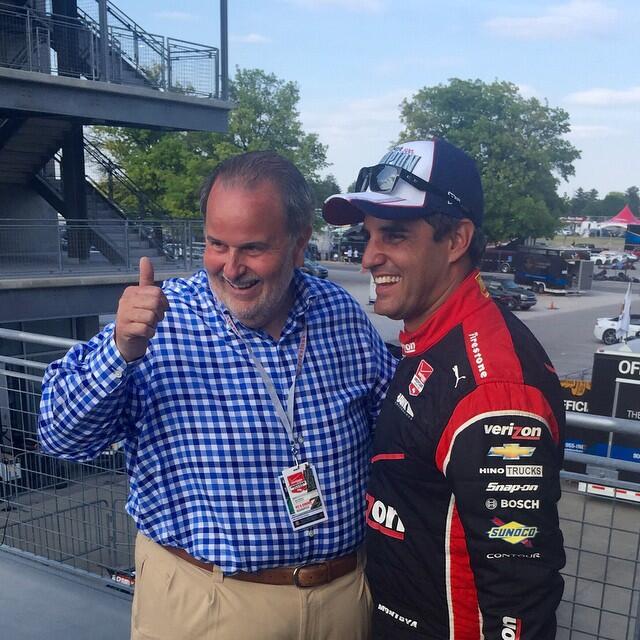 El Gordo de Molina acudió a las 500 de Indianápolis, donde ganó Montoya.