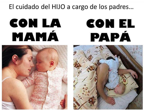 Papás cuidando bebés