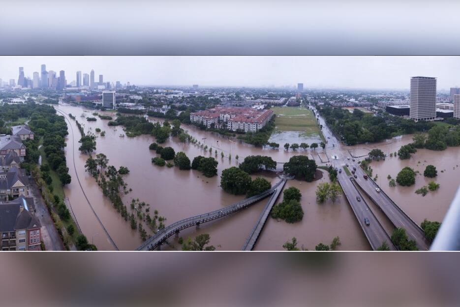 Impresionante imagen aérea de las inundaciones en los alrededores del ar...