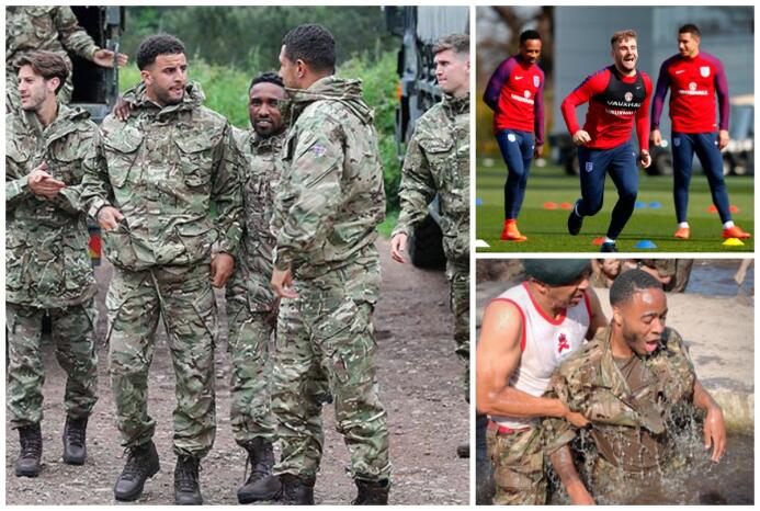 Entrenamiento de rigor: La selección de Inglaterra se prepara con el Ejé...