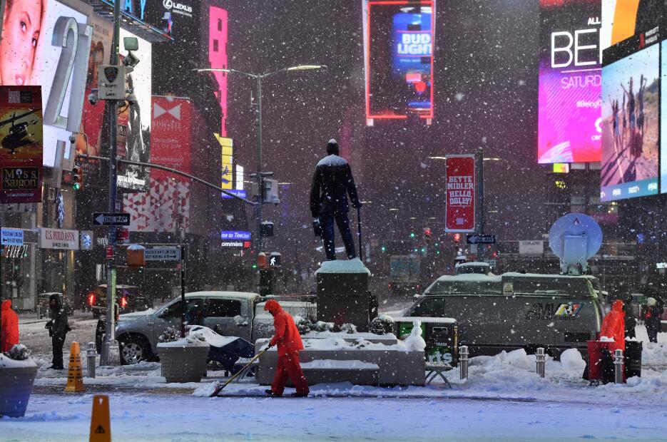 La vista de la nieve desde Times Square, ese punto de la ciudad que no f...