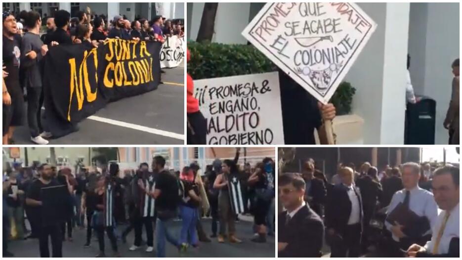 Manifestación contra foro sobre Promesa