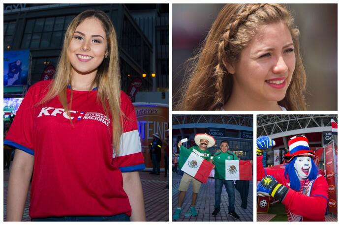 Belleza y color entre la afición para el juego entre Costa Rica y el Tri...