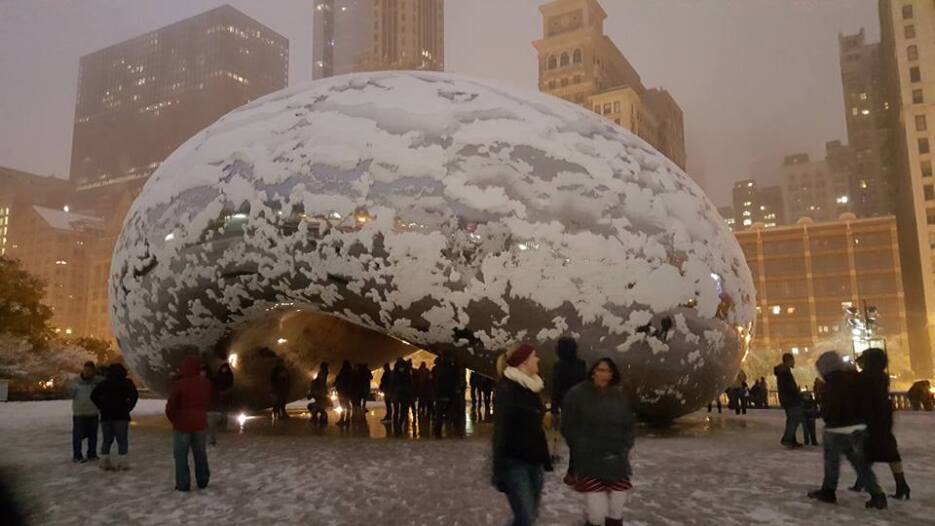 Primera nevada del año en Chicago