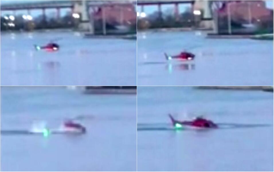 Helic&oacute;ptero cae el rio Hudson Nueva York muertos