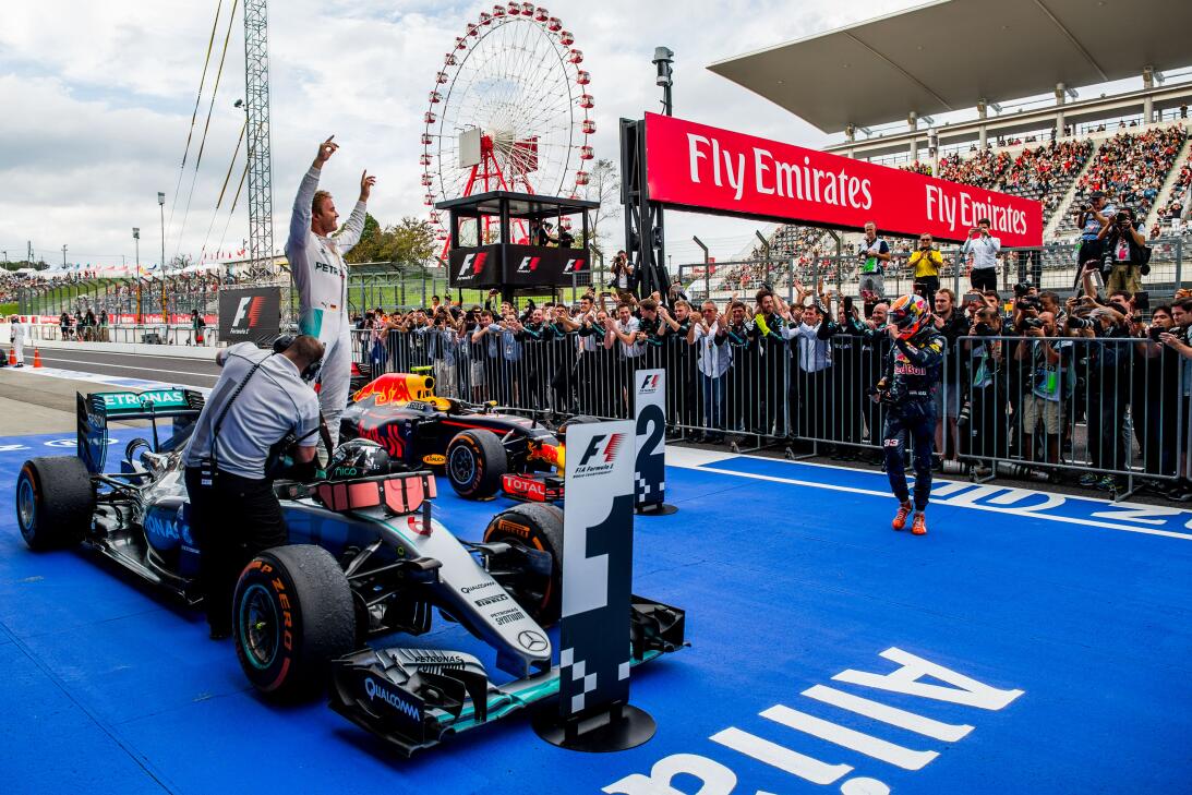 La celebración de Nico Rosberg y el título de Mercedes en Fórmula Uno Ge...